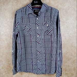 3rd & Army Plaid Western Style Long Sleeve Shirt